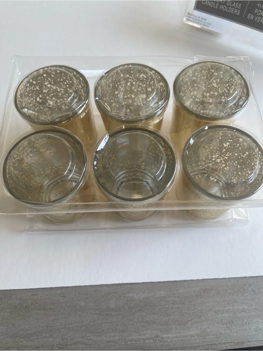 Ashland Gold Speckled Mercury Glass Candle Holders